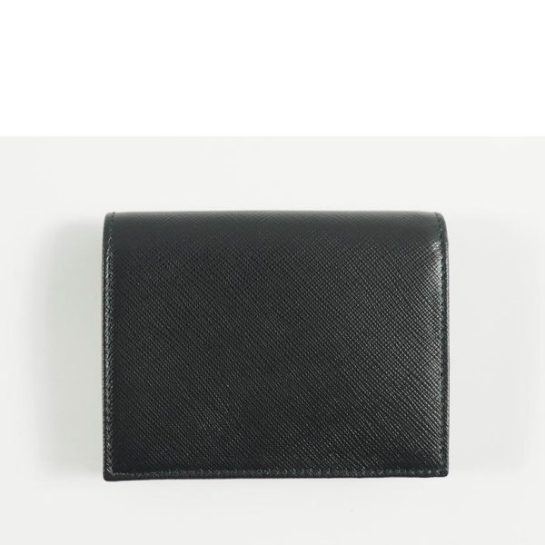 99593 2 PRADA Prada Saffiano Triang Fold Wallet Bag Black