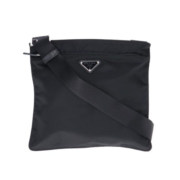 99614 1 Prada Shoulder Bag Tessuto x Saffiano Black