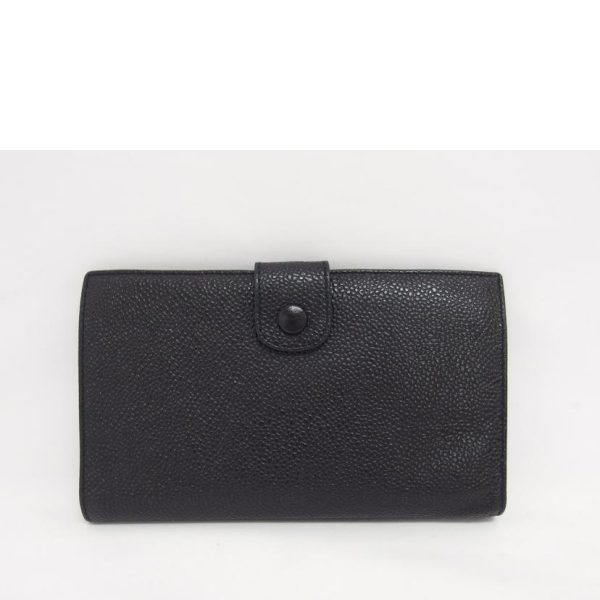 99639 2 Chanel Coco Mark Bi Fold Wallet Bag Black