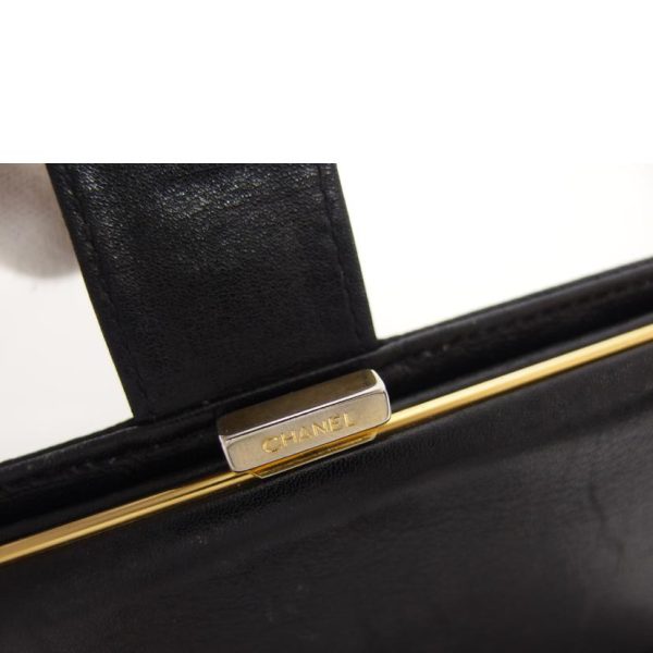 99639 9 Chanel Cocomark Caviar Skin Bi Fold Wallet Black