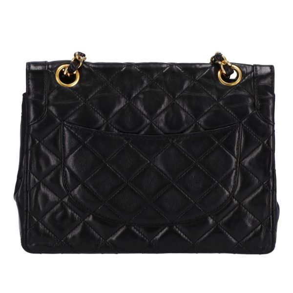 99766 2 Chanel Paris Limited Matelasse W Flap Chain Shoulder Bag Black