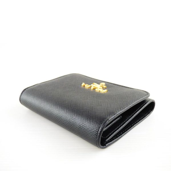 99767 3 PRADA Prada Three Fold Wallet Bag Black