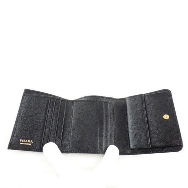 99767 4 PRADA Prada Three Fold Wallet Bag Black