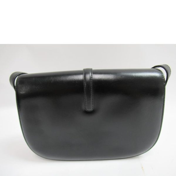 99907 2 Gucci Vintage Leather Shoulder Bag Black