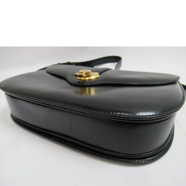 99907 3 Gucci Vintage Leather Shoulder Bag Black