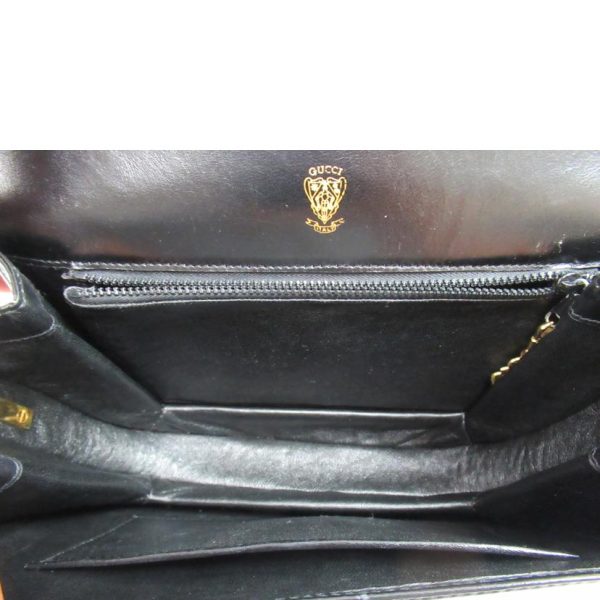 99907 5 Gucci Vintage Leather Shoulder Bag Black