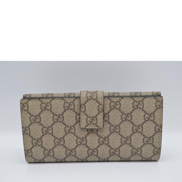 99938 2 Gucci GG Supreme Interlocking Charm Long Wallet