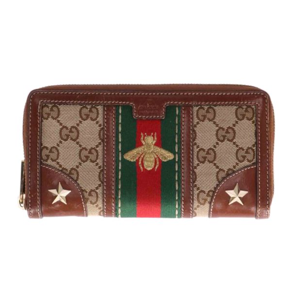 99983 1 Gucci Bee Sherry Line GG Canvas Long Wallet