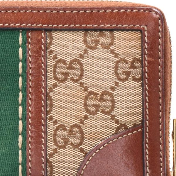 99983 6 Gucci Bee Sherry Line GG Canvas Long Wallet