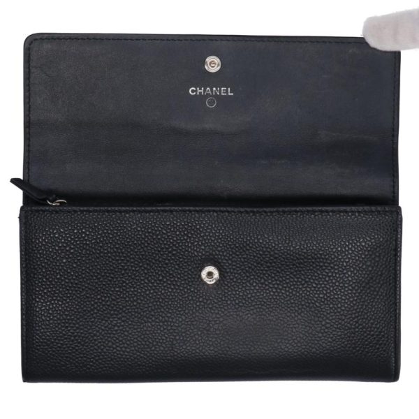 99998 3 Chanel Cocomark Bi fold Wallet Black