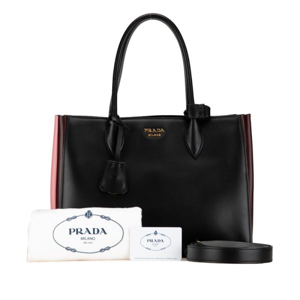 9k494fsjj9bwnedq 10 Prada Logo Shoulder Bag 2WAY Black Multicolor Leather