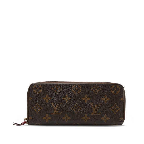 9odhpajnso8q8bjm 1 Louis Vuitton Portefeuille Clemence Wallet M61298 Fuchsia Brown