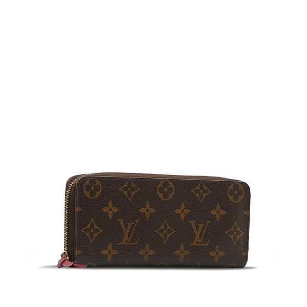 9odhpajnso8q8bjm 2 Louis Vuitton Portefeuille Clemence Wallet M61298 Fuchsia Brown