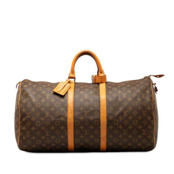 9qgx3sjiug1cfdqk 1 Louis Vuitton Monogram Keepall 55 M41424 Brown