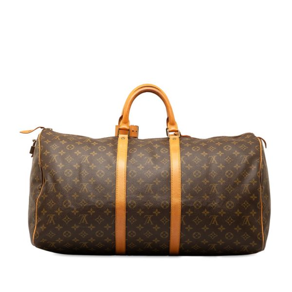 9qgx3sjiug1cfdqk 3 Louis Vuitton Monogram Keepall 55 M41424 Brown