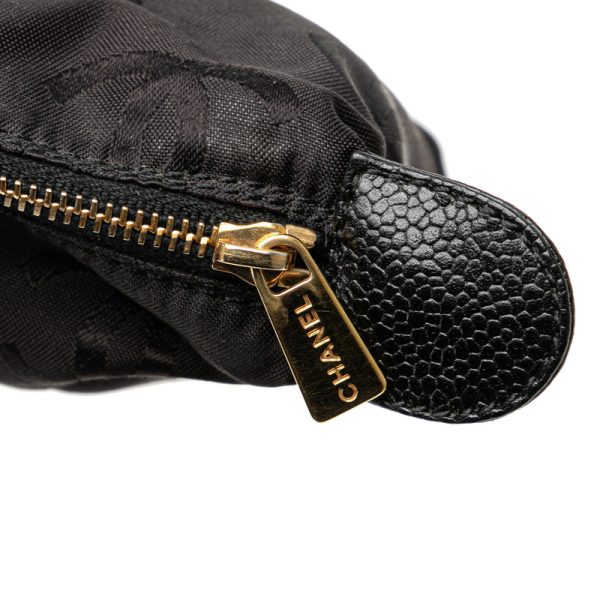 9xe3xdpddio55b4z 12 CHANEL Cocomark V Stitch Double Flap Chain Shoulder Bag Black Caviar Skin