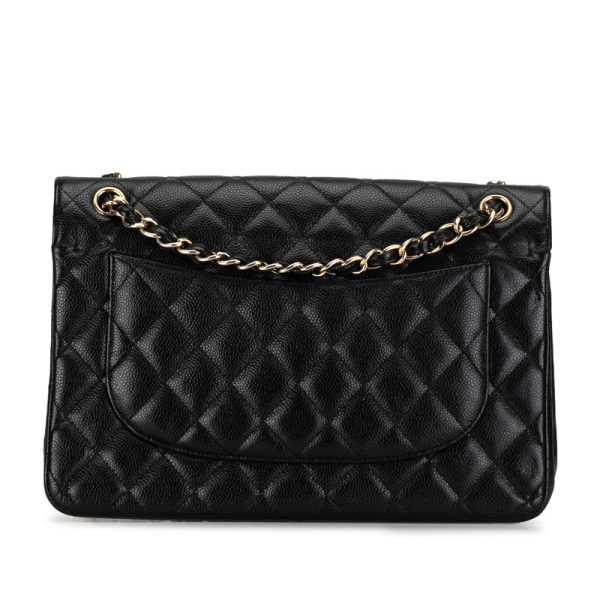 9xrjw0krycv1bxkz 3 CHANEL Matelasse 30 Coco Mark Double Flap Chain Shoulder Bag Black Caviar Skin