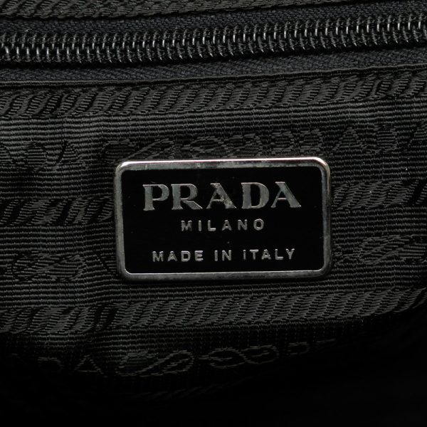 a0ncplzvwg1x9snj 6 Prada Triangle Logo Plate Handbag Black Nylon Leather