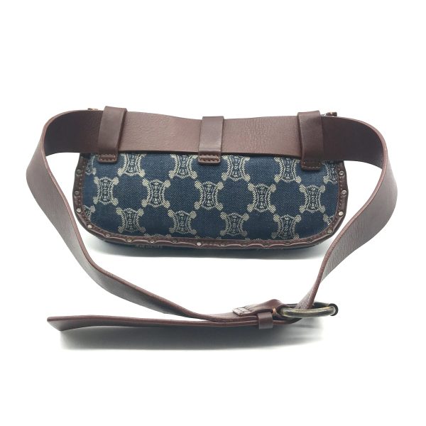 a2054 2 Celine Macadam Denim Waist Pouch Bag Blue