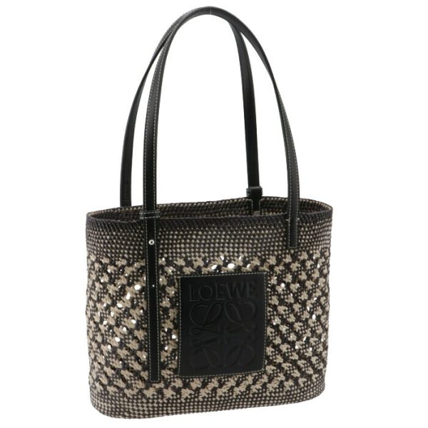 a223099x0600642504 LOEWE Small Square Basket Bag Black