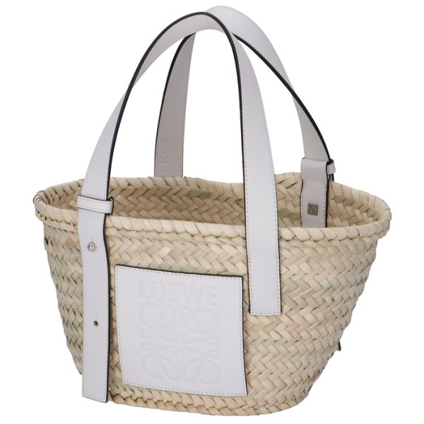 a223s93x0400432163 1 LOEWE Small Basket Tote Bag White