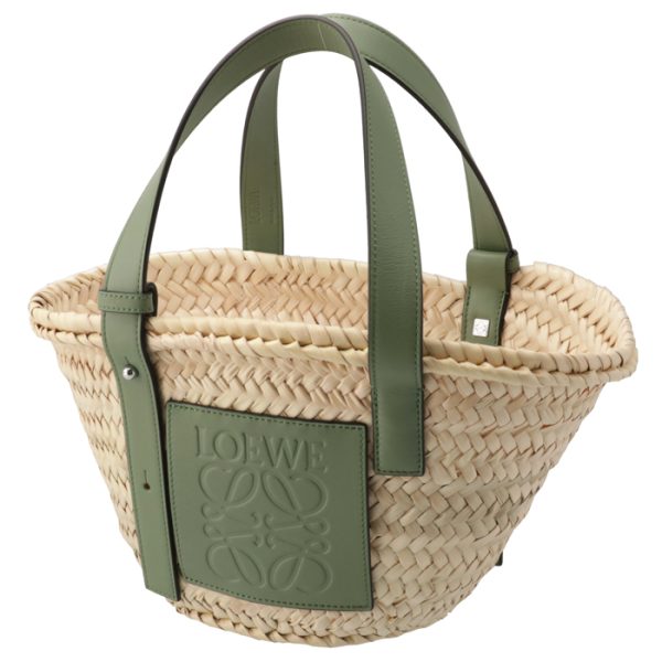 a223s93x0400591714 1 LOEWE Small Basket Tote Bag Green