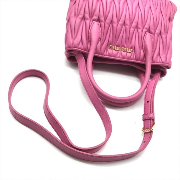 a2789 6 Miu Miu Matelasse 2WAY hand shoulder bag pink a2789