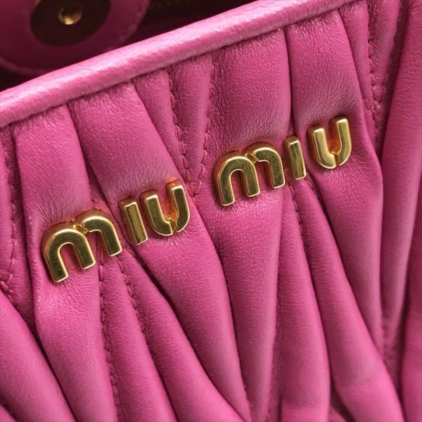 a2789 9 Miu Miu Matelasse 2WAY hand shoulder bag pink a2789