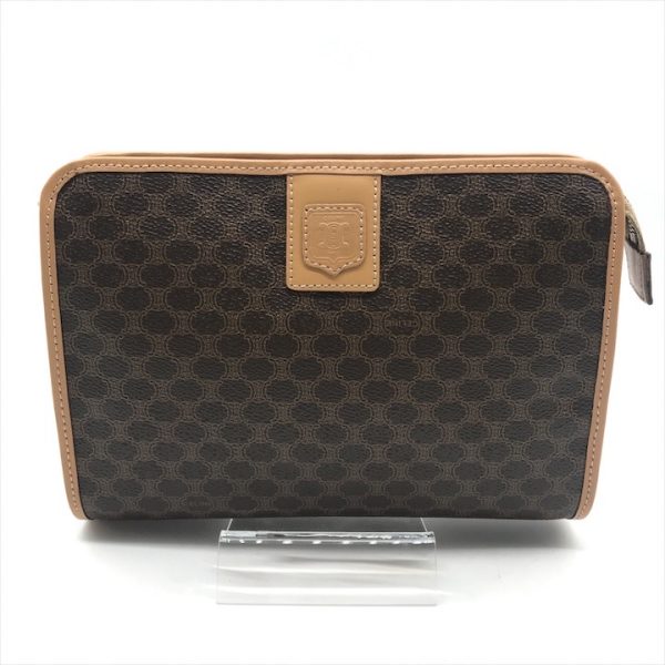 a3458 1 Celine Macadam Triomphe Clutch Bag Brown