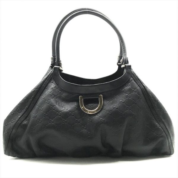 a3617 1 Gucci Guccisima Abbey Tote Bag Leather Black