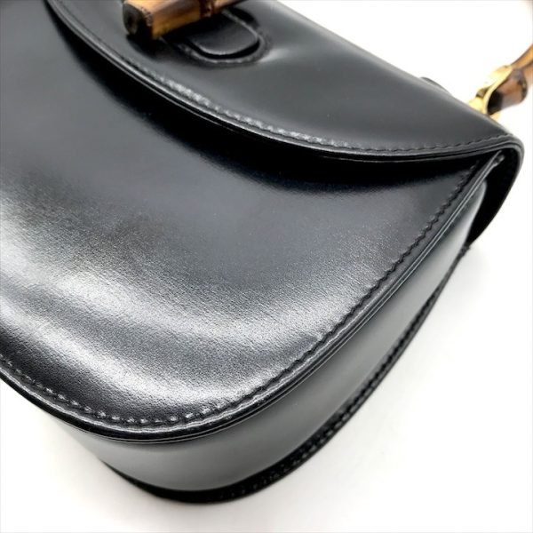 a4299 4 Gucci Bamboo Handbag Leather Black