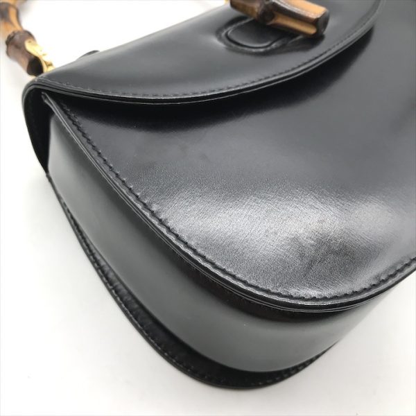 a4299 5 Gucci Bamboo Handbag Leather Black