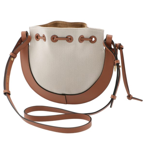 a826303x1100632426 2 LOEWE Anagram Horseshoe Shoulder Bag Small Beige Brown