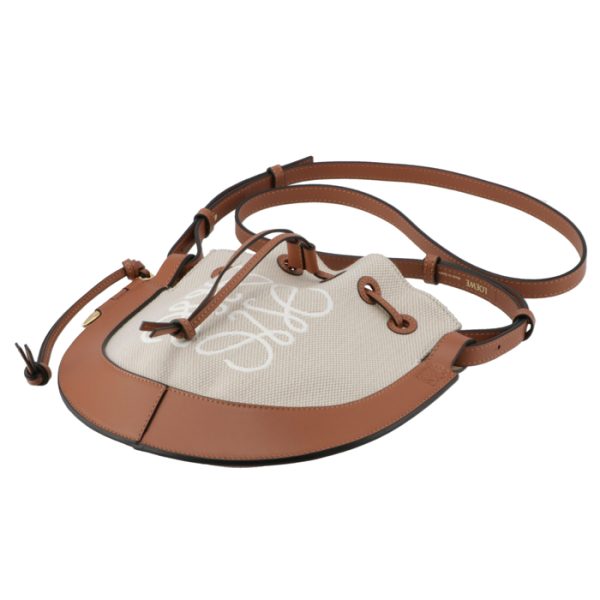 a826303x1100632426 3 LOEWE Anagram Horseshoe Shoulder Bag Small Beige Brown