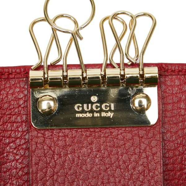 a8lpt4mz1enkiin4 8 Gucci Petit GG Marmont 6 Rows Gold Hardware Key Case Red