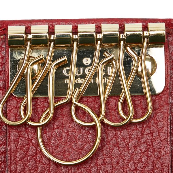 a8lpt4mz1enkiin4 9 Gucci Petit GG Marmont 6 Rows Gold Hardware Key Case Red