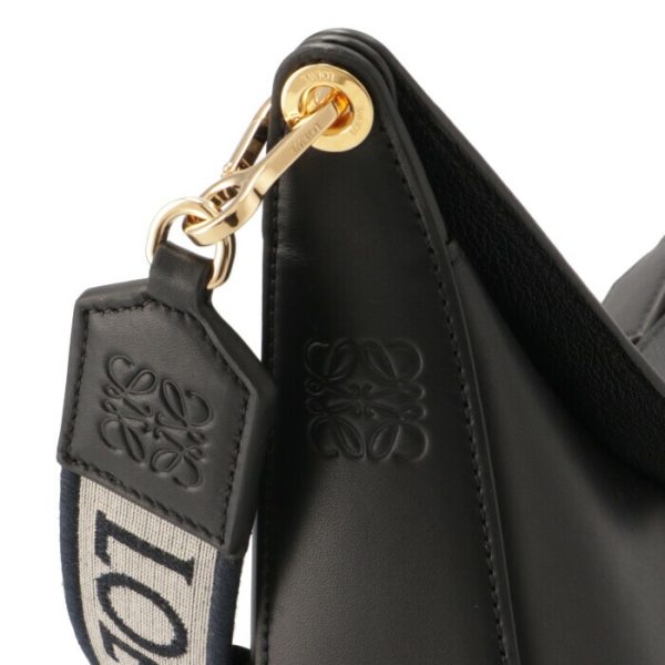 a923pl9x0700711100 6 LOEWE Luna Hobo Logo Belt Shoulder Bag Black