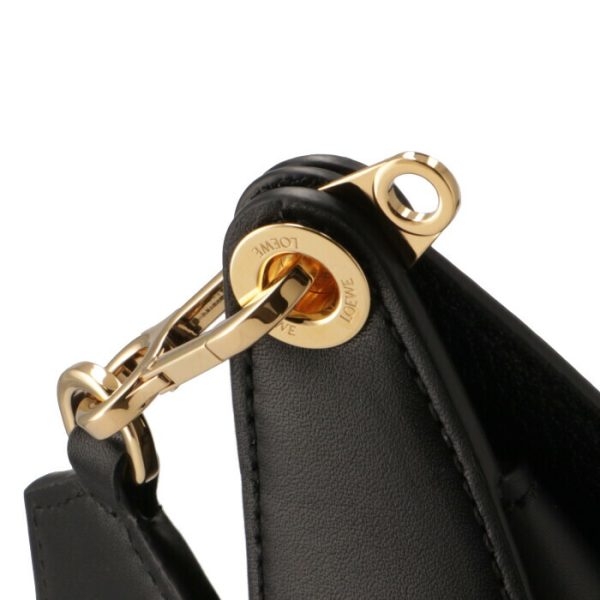 a923pl9x0700711100 7 LOEWE Luna Hobo Logo Belt Shoulder Bag Black