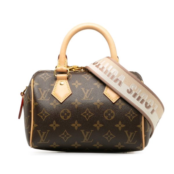 a9hi37to8b3h9d4v 1 Louis Vuitton Monogram Speedy 20 Shoulder Bag 2WAY Brown