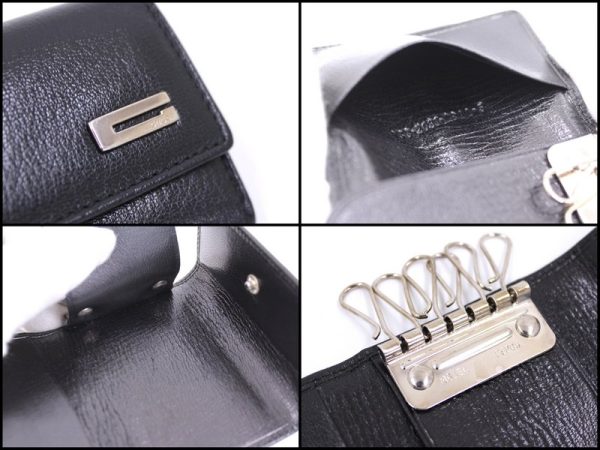 ar0112 3 Gucci 6 Key Case Black