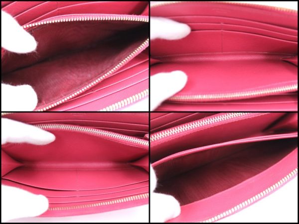 ar0114 5 Prada Saffiano Round Zipper Long Wallet Pink