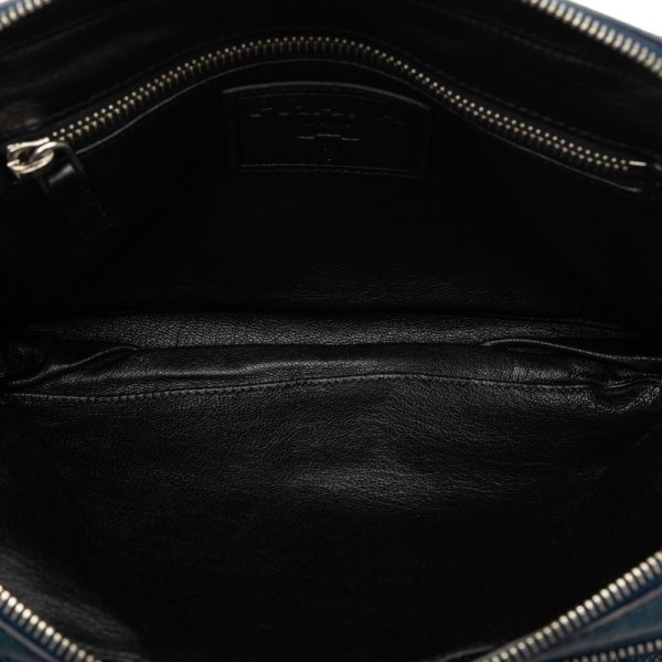 b31ntp15zwxzzlt4 5 Prada Triangle Logo Plate Saffiano Shoulder Bag Navy Blue