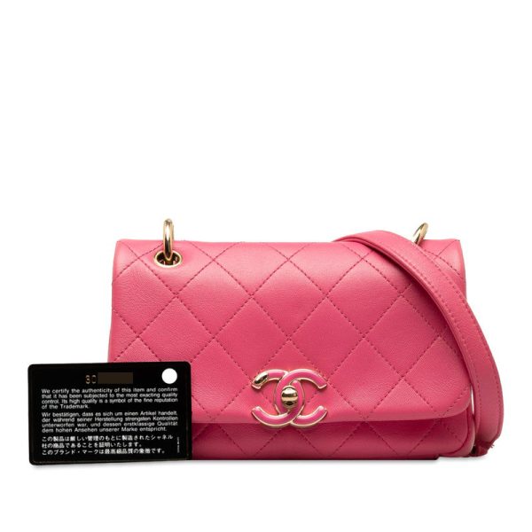 b3i11hwfal7pgu7o 9 CHANEL Matelasse Cocomark Crossbody Chain Shoulder Bag Pink Leather