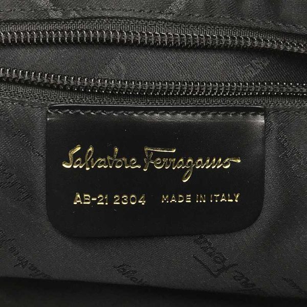 b9ciafhb7fbh 4 Salvatore Ferragamo Gancini Handbag Leather Black