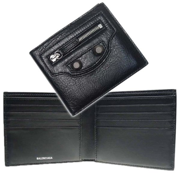 ba23fw131 1 BALENCIAGA Bifold Wallet SQUARE FOLDED WALLET Black