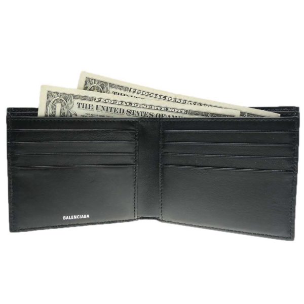 ba23fw131 2 BALENCIAGA Bifold Wallet SQUARE FOLDED WALLET Black