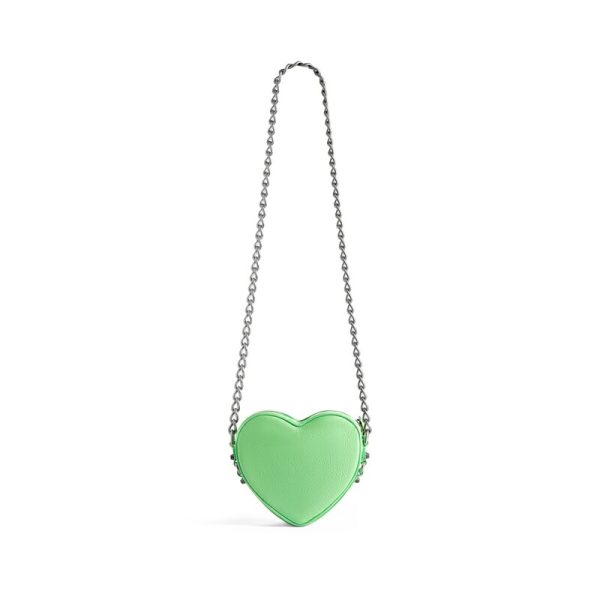 bal 1002 4 Balenciaga Le Cagole Heart Mini Bag Light Green