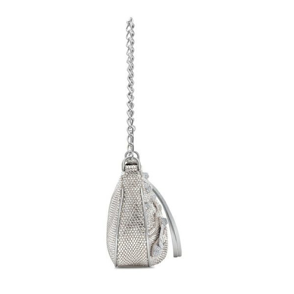 bal 1008 3 Balenciaga Le Cagole Mini Bag Chain Rhinestone Gray Silver