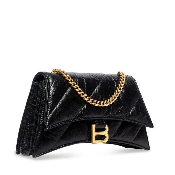 bal 1339 2 Balenciaga Crush XS Chain Bag Quilted Black