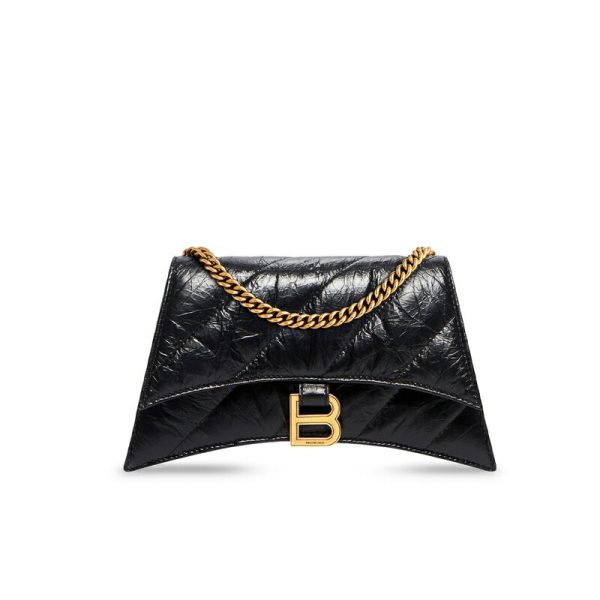 bal 1339 5 Balenciaga Crush XS Chain Bag Quilted Black